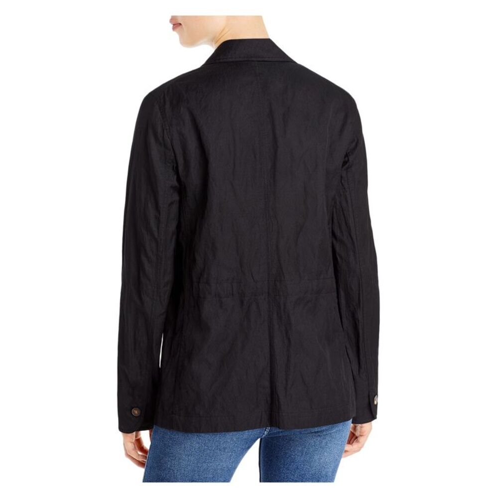 LAFAYETTE 148 NEW YORK Womens Black Pocketed Textured Button Up Blazer Jacket XS - Picture 2 of 3